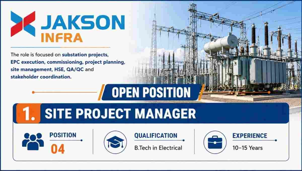 JAKSON Infra Vacancy 2026