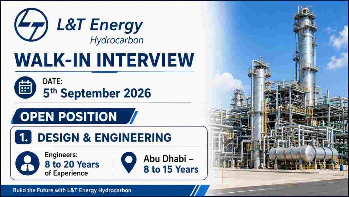 L&T Energy Walk-in Interview 2026