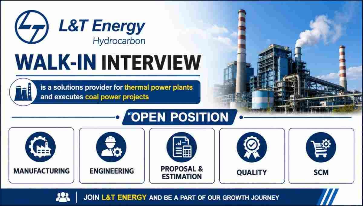 L&T Energy Walk-In Interview 2026