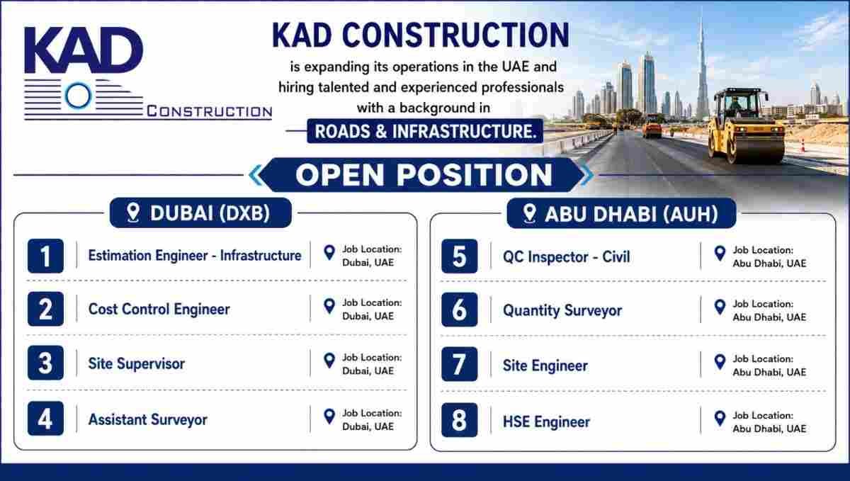 KAD Construction Vacancy 2026