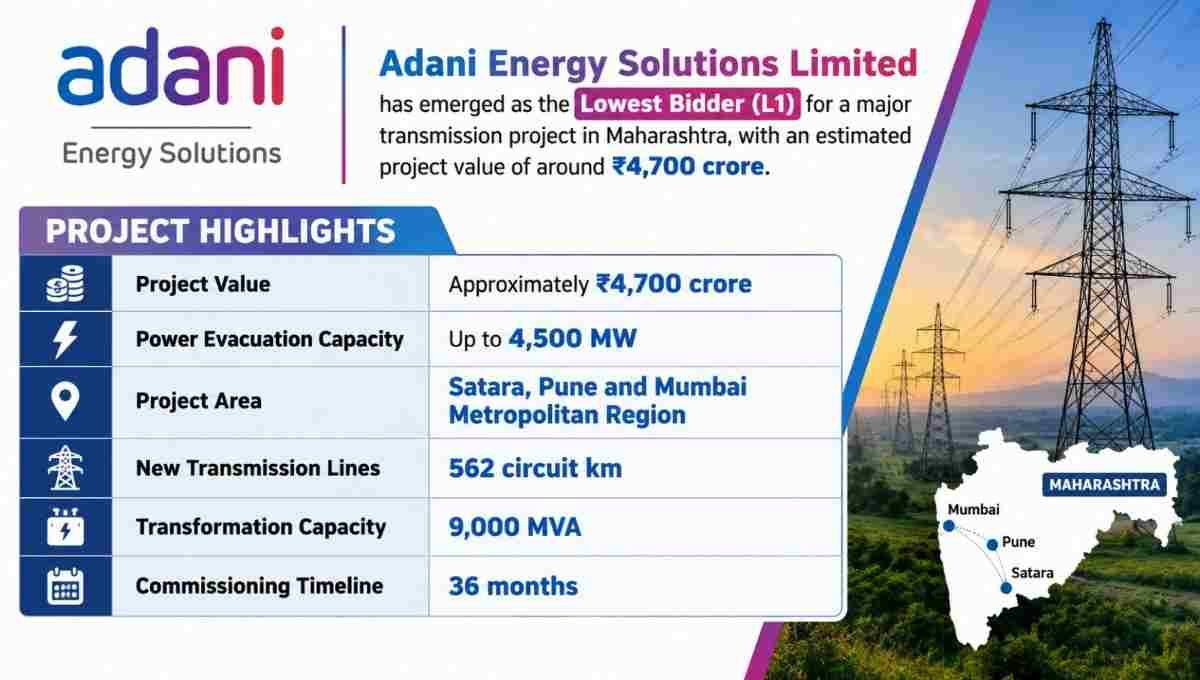 Adani Energy Solutions Wins | ₹4,700 Crore Transmission Project