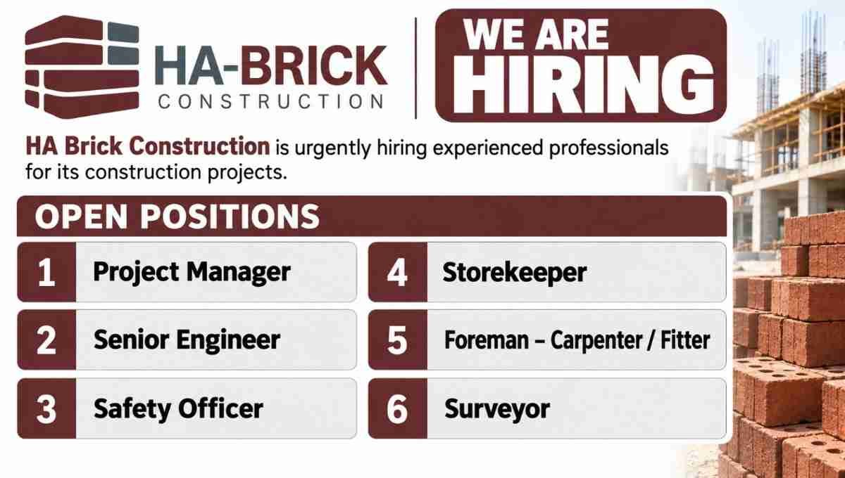 HA Brick Construction Recruitment 2026 | Mumbai Jobs for Project