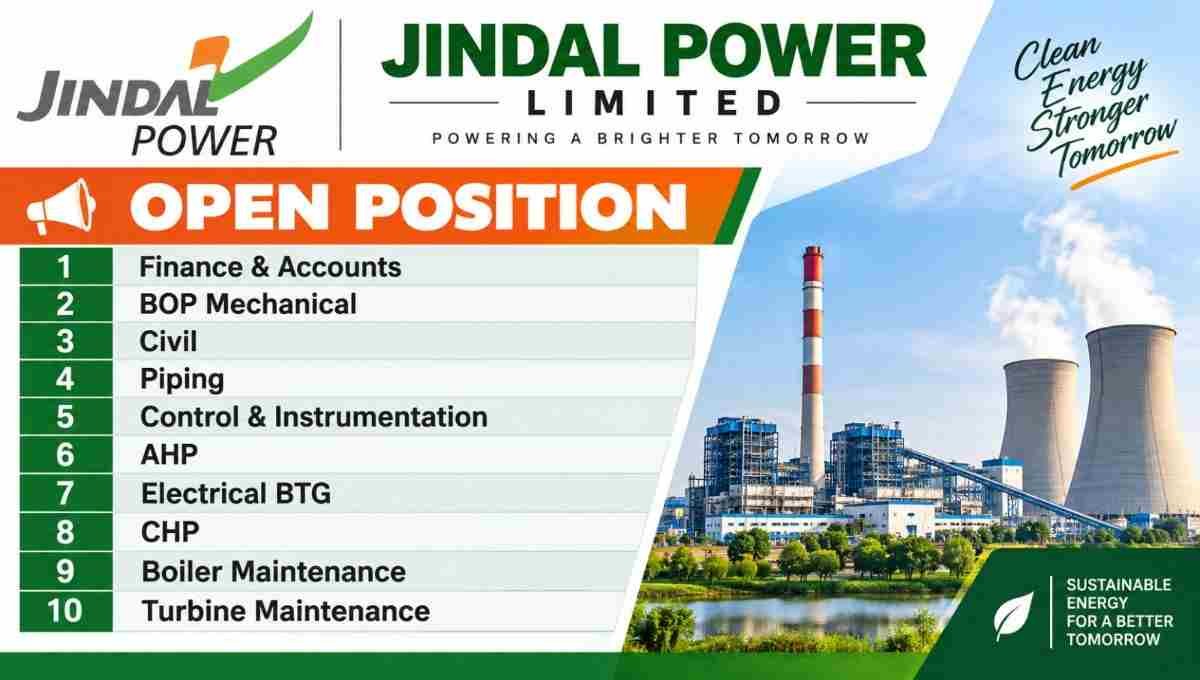 Jindal Power Recruitment 2026