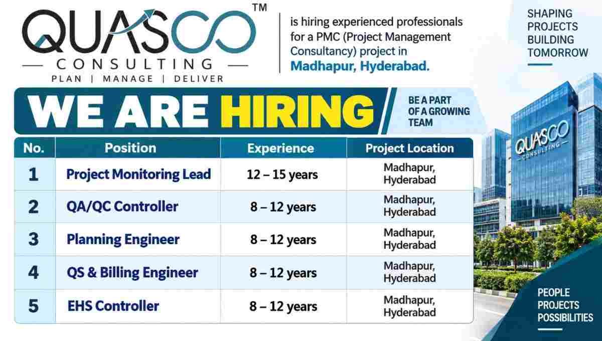 Quasco Consulting Recruitment 2026 | PMC Project Jobs