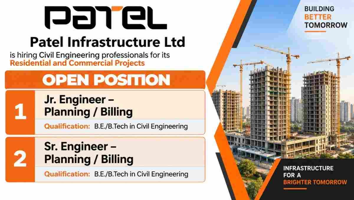 Patel Infrastructure Recruitment 2026 | Latest Residential and Commercial Projects