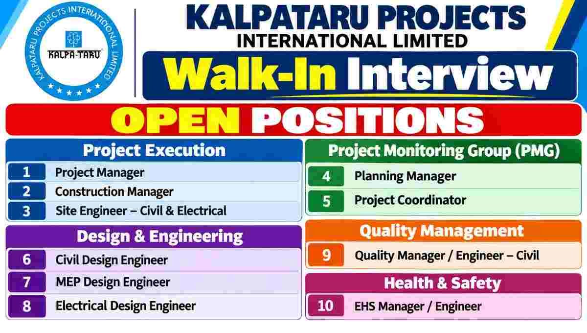 Kalpataru Projects Walk-In Interview