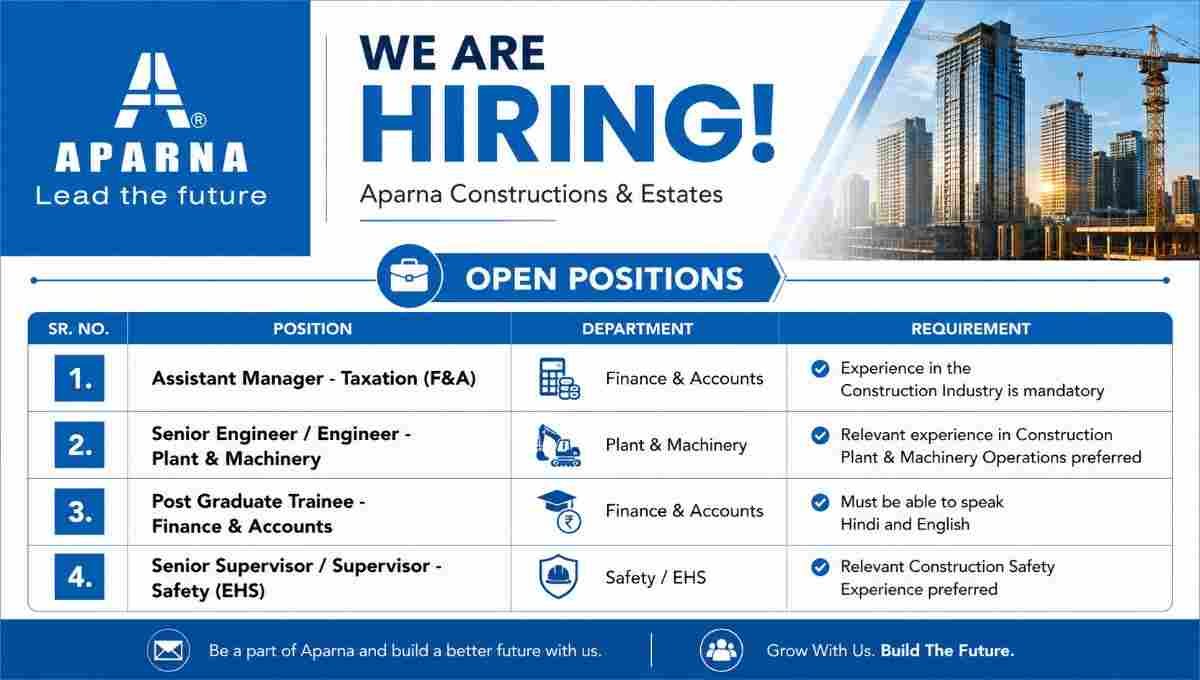 Aparna Constructions Recruitment 2026