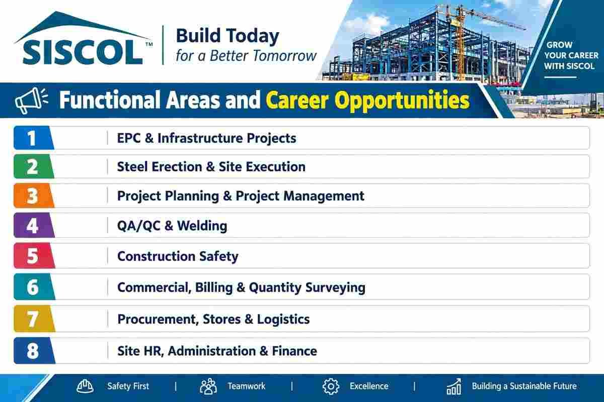 SISCOL Urgent Recruitment 2026 – Steel Infrastructure & EPC Project Careers