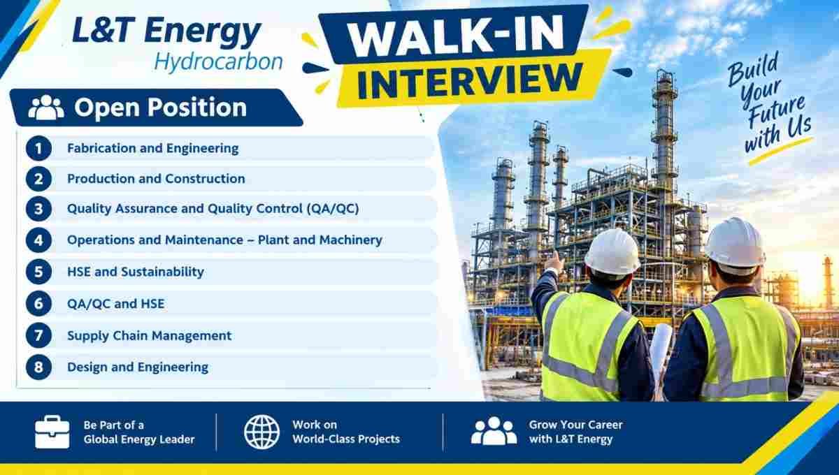 L&T Energy Walk-In Interview 2026 – for Wind and Oil & Gas Project | Apply Now